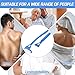 Lotion Applicator Set for Back & Body 18.3” Foldable Application Roller with 2 Reusable Rollers Back Applicator Strip with Hooks Apply Lotion Cream Ointment Self Tanner for Elderly Seniors (Blue)