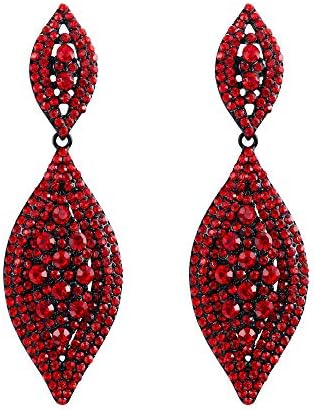 Flyonce Women's Rhinestone Crystal Wedding Bridal 2 Leaf Drop Dan...