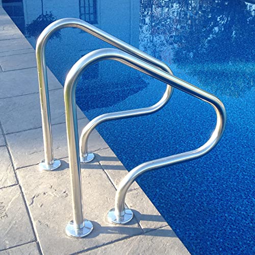 Barandilla para piscina de acero inoxidable 2 piezas miniatura 1