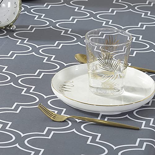 60 X 102-Inch Tablecloth Grey Gray Color, Printed Table Cloth For Rectangle Tables 6 Foot Table Cover #TOP3