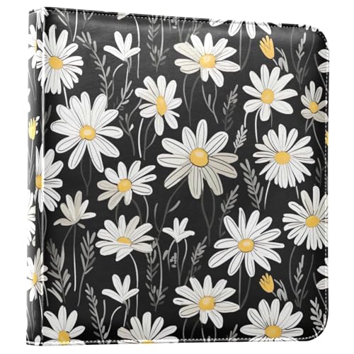 Álbum de Fotos Scrapbook Adhesivo DIY FLildon Piel PU Negro con Diseño Floral, 40 Páginas 8x10 miniatura 1