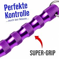 Kubotan Selbstverteidigung Schlüsselanhänger mit Glasbrecher – Survival-Tool für unterwegs - Grip Griff - Ideal für Frauen & Männer, Pendler & Reisen, Druckverstärker & Notfallhammer (XXL - Violet) – Ansicht 4