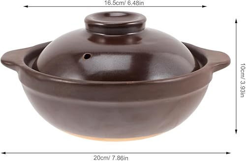 Miniatura 4 de Cacerola de cerámica de terracota olla de barro olla de barro utensilios de cocina con tapa loza para cena fiesta cocinar arroz carne sopa