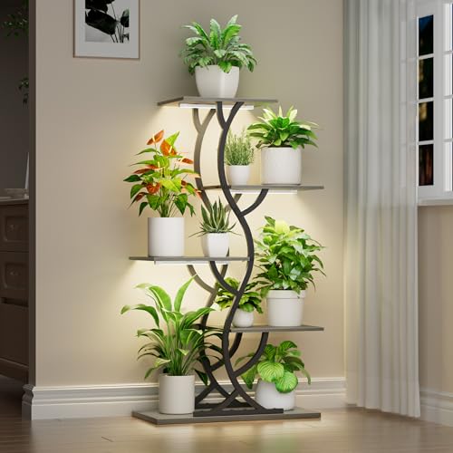 Plant Stand Indoor with Grow Lights - 44" Tall Corner