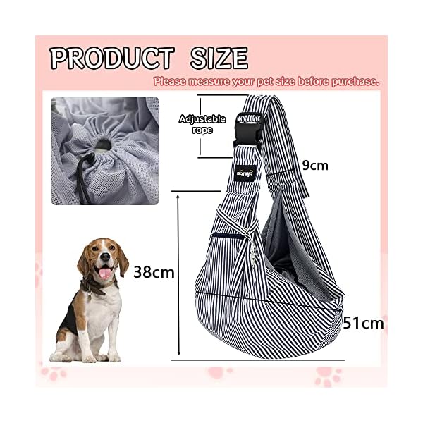 NATUYA-Pet-Dog-Sling-Carrier-Dog-Sling-with-Net-Bag-for-Carrier-Dogs-Cats-Hands-Free-Pet-Bag-Buckle-net-Pocket-pet-Bag Dog Sling with Net Bag