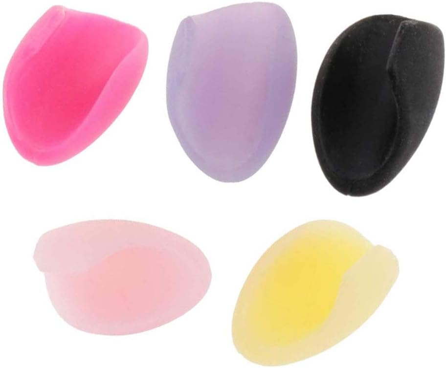 Jiayouy 5pcs Flute Thumb Rest Cushion Soft Silicone Finger Cover for Flute Wind Instrument Black Purple Pink Yellow Rose Pink