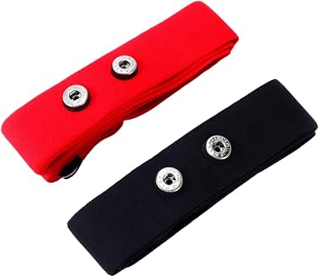 2 Pack Heart Rate Monitor Replacement Strap, Adjustable Chest Band Compatible with Myzone MZ-Switch Black & Red,Medium