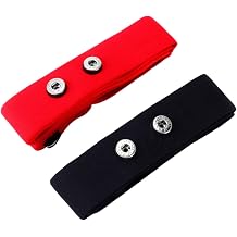 2 Pack Heart Rate Monitor Replacement Strap, Adjustable Chest Band Compatible with Myzone MZ-Switch Black & Red,Medium