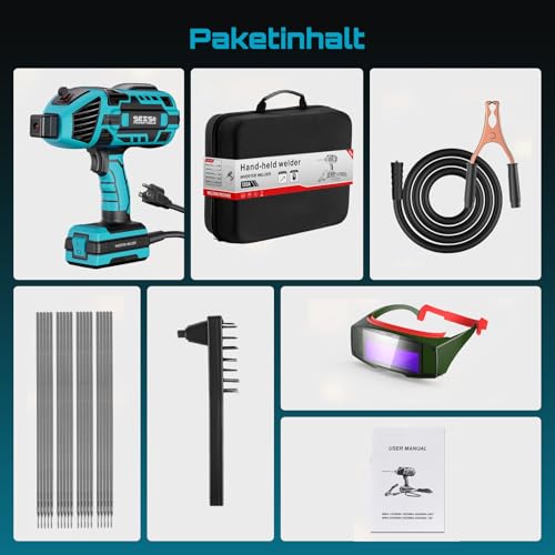 Seesii Handschweißgerät 220V, IGBT Inverter ARC Tragbare Schweißmaschine - 6 Stromstärkenverstellung, für 2,5-3,2 mm Elektroden, für Reparaturen, Professionelle Schweißprojekte (mit Schutzbrille)