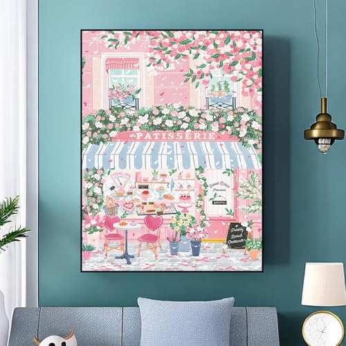 Ekuxom 5D Diamond Art Kits for Adults-Sakura City Diamond Painting Kits for Adults Beginners-DIY Full Round Drill Diamonds Gem Art Set for Home Wall Decor12x16 Inch — view 5