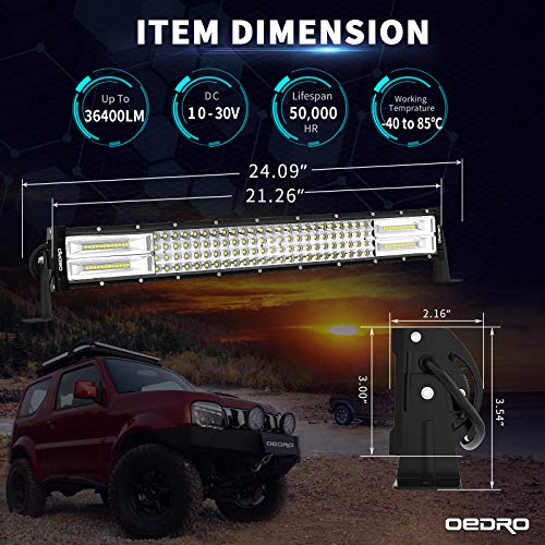 Image of OEDRO 22 Inch Curved LED Light Bar Quad-Row Spot Flood Combo 520W