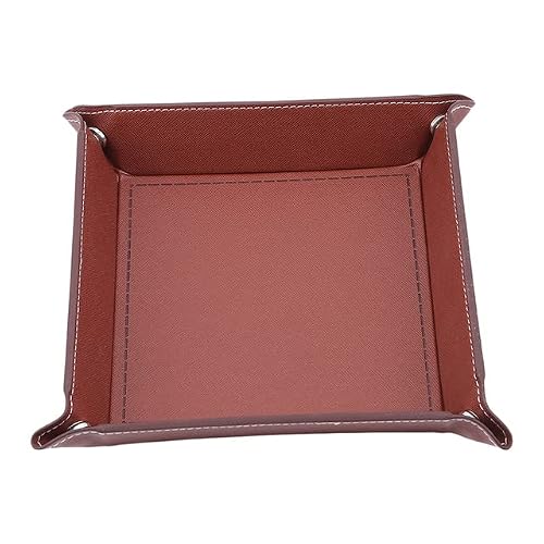 OWNPET Creative PU Leather Valet Trinket Folding Tray Collapsible Phone Key Wallet Coin Desktop Storage Sundries Box Bins Accessories
