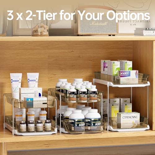 Delamu Under Sink Organizer, 3-Stöckiger Spülschrank Organizer, Bernstein – Ansicht 4
