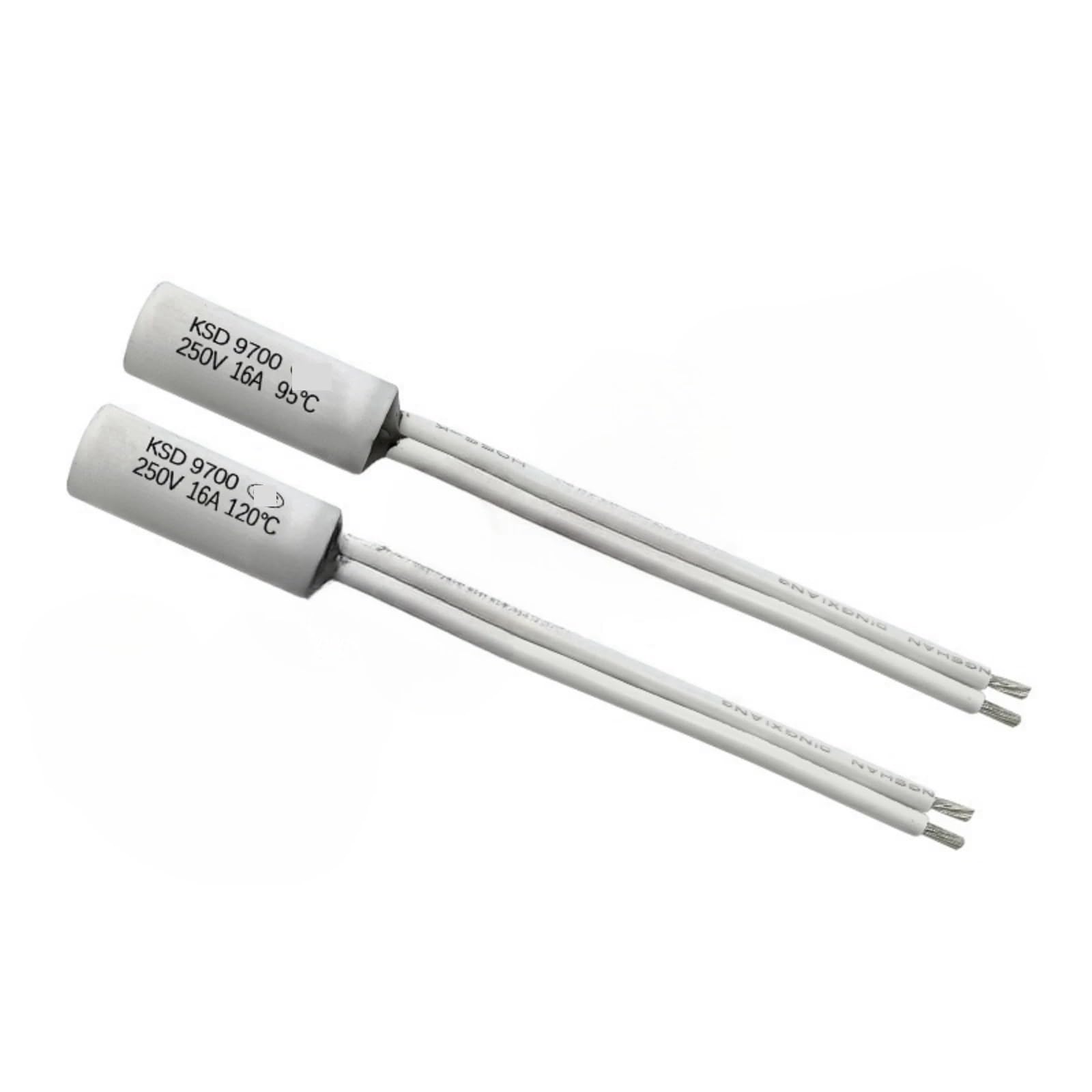 Npcyktslp 16A Normally Closed 1Pcs Ksd9700 Cylindrical Thermal Fuse 16A 250V Thermostat Switch Normally Open/Closed Temperature Controller Protector Sensor(130C)