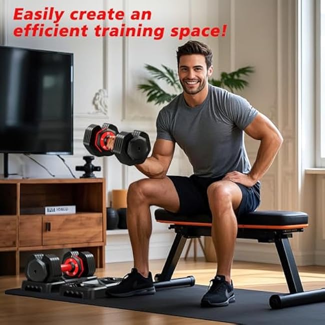 Adjustable Dumbbells Set of 2, 1 Hand Adjustable Weights Dumbbells Set, 5 in 1/10 in 1 Free Dumbbell with Anti-Slip Texture Handle, 25/55/80lb Pair Weight Set For Home Gym Suit both Men and Women