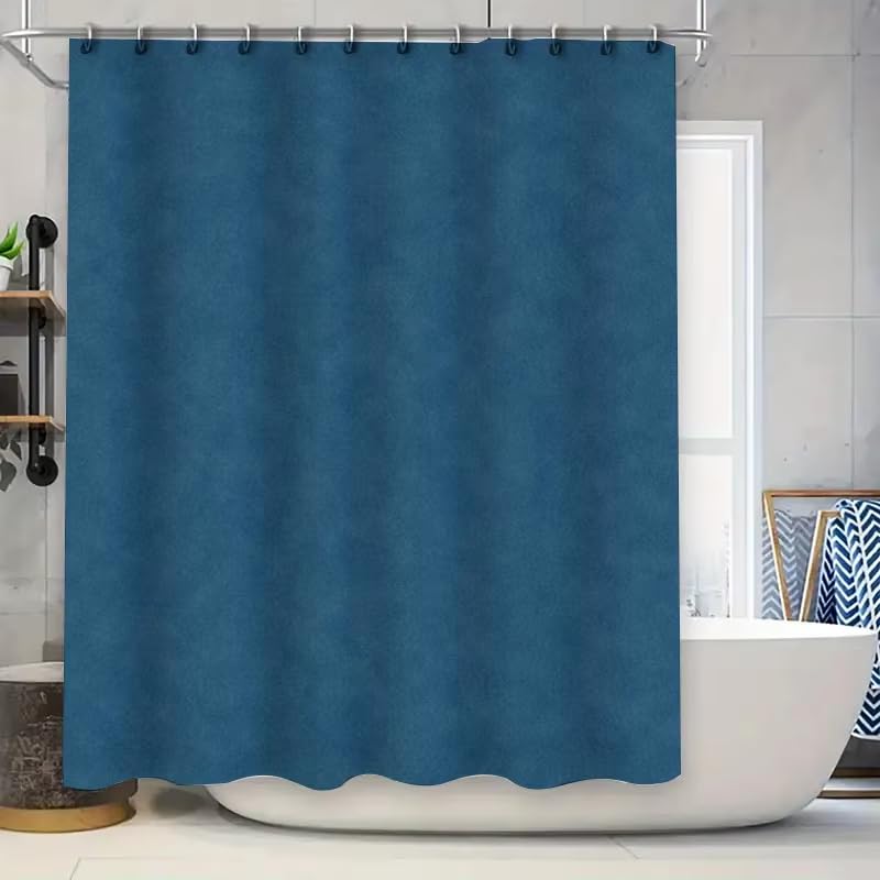 Rideau de douche de luxe bleu foncé en tissu imperméable de qualité supérieure
