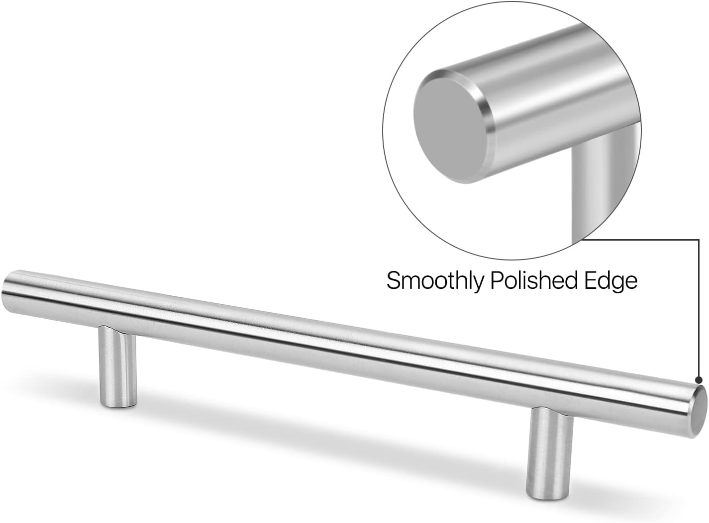 Flexzion T Bar Handle Pull Knobs 20" (12.5" Hole Center) (10 Pack) Hardware Set Stainless Steel Kitchen Door Cabinet Drawer Furniture Appliance Euro Style with Mounting Screws