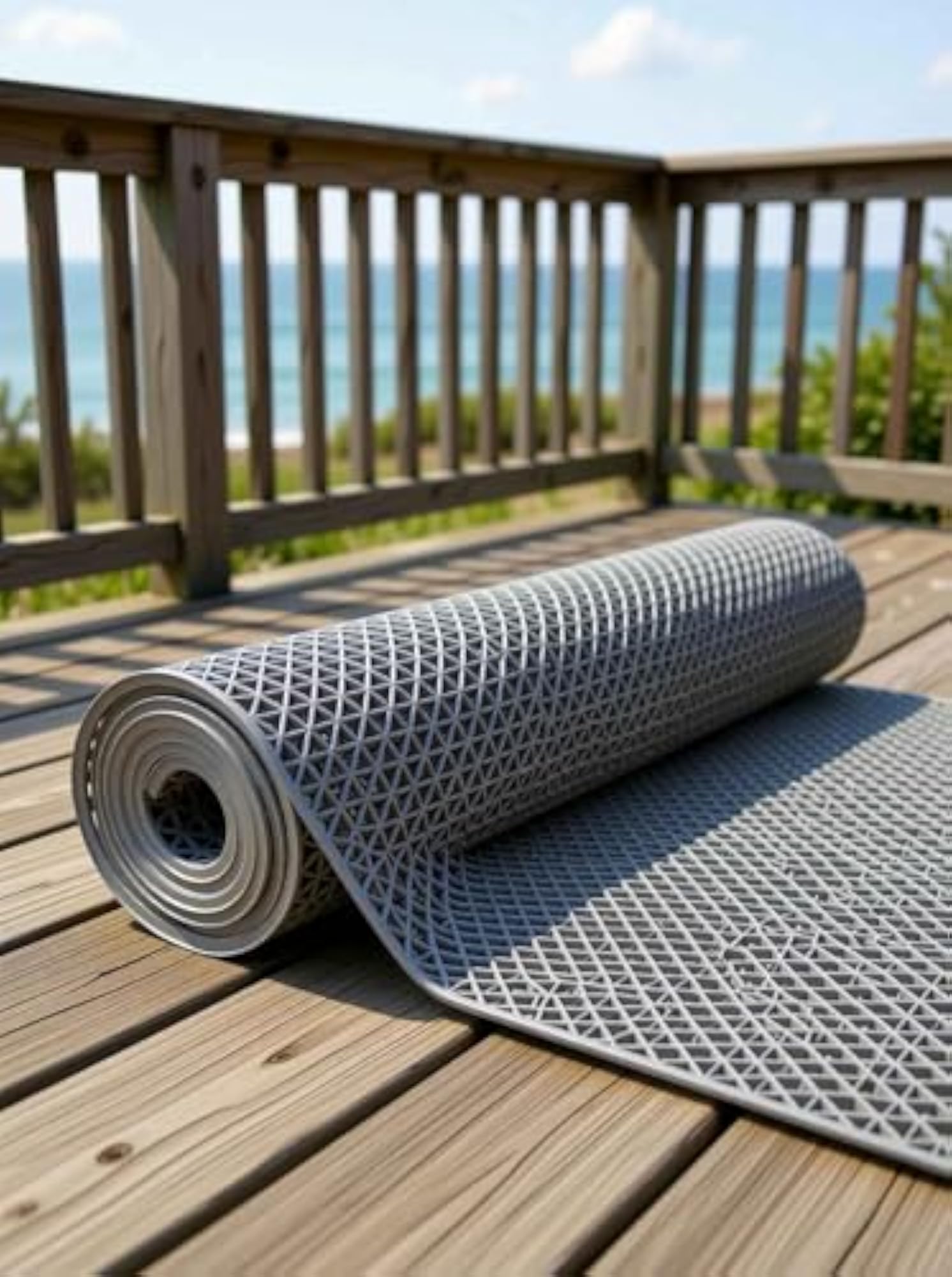 Anti-Slip Bathroom Mat, Grey, Rectangular Shower Mat
