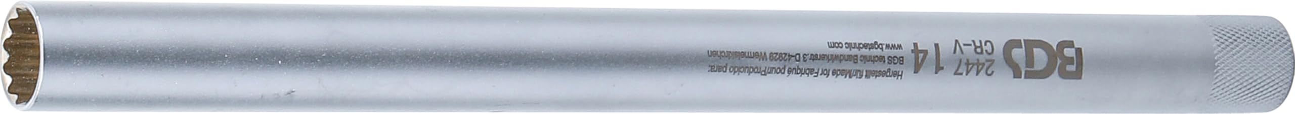 BGS 2447 | Douille de bougie à aimant douze pans, extra longue | 10 mm (3/8") | 14 mm