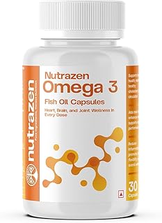 Nutrazen Omega-3 Supplement | Triple-Action Support for Heart, Brain & Joints with EPA & DHA | Improves Mobility & Everyda... Price In India