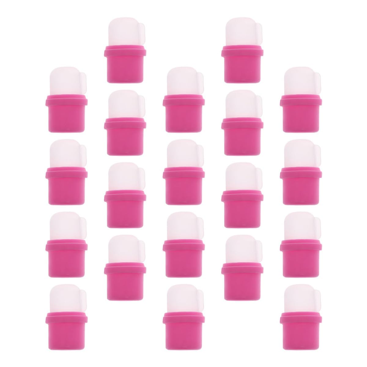 20Pcs Household Soak Off Caps Portable Nail Removers Pink Nail Covers for Gel and Acrylic Polish Removal at Home Accessory