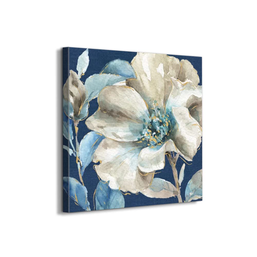 Peintures à l'huile peintes à la main sur toile acrylique 3D bleue fleur