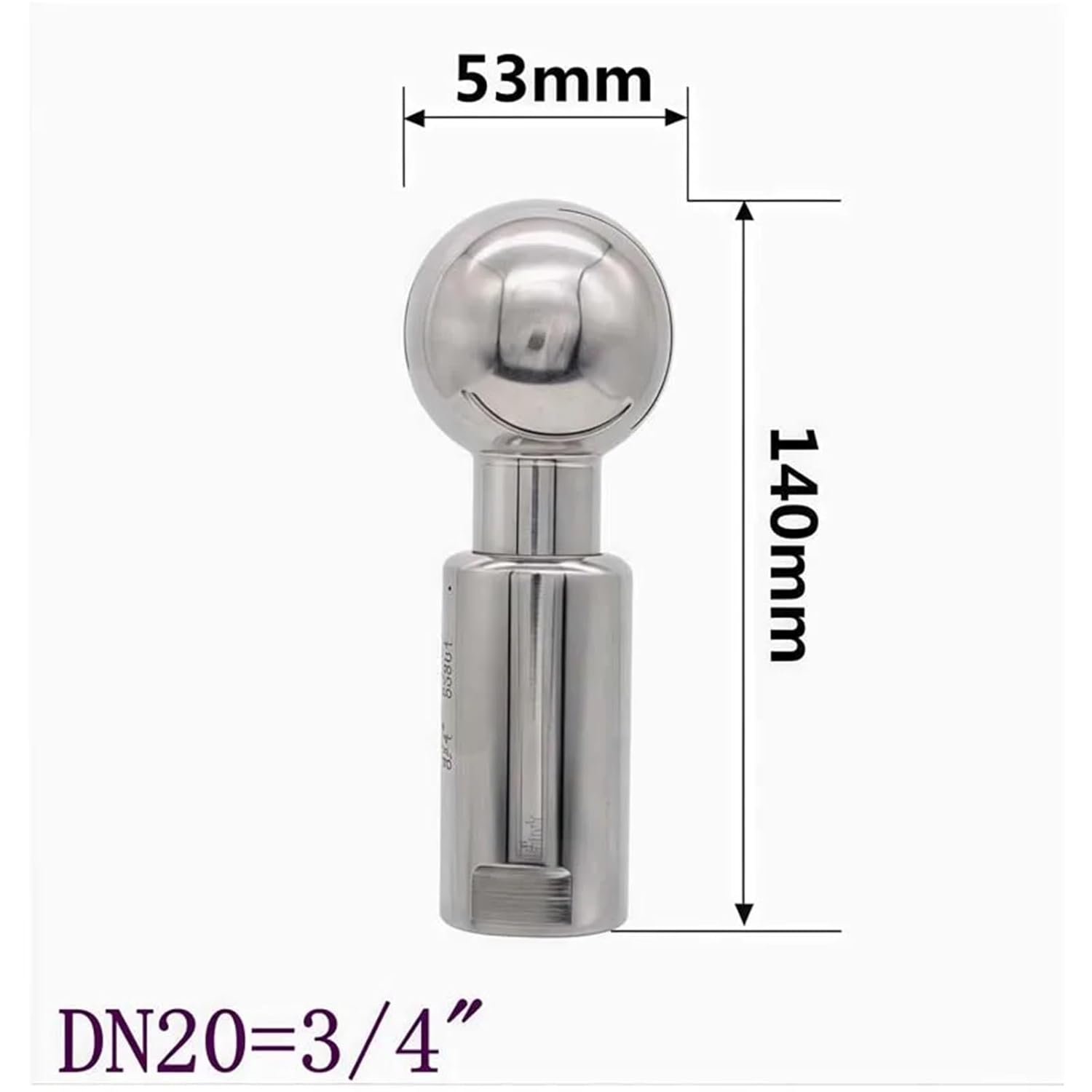 Rotary Spray Cleaning Ball SS304/SS316L Stainless Steel Spray Ball Head Internal Thread Tank Cleaning Rotary 1/2"-1"(Ss304,3/4")