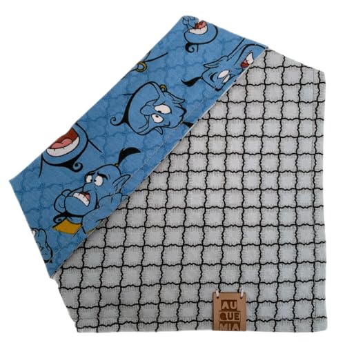 Bandana Pet Dupla Face com Botão de Pressão - Estampa Genio da Lampada (G)