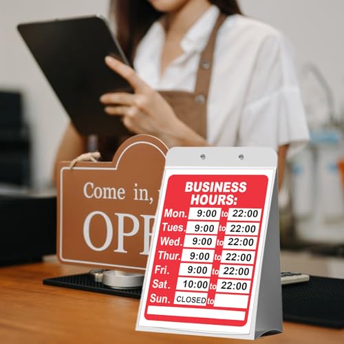 HJZHII Business Hours Sign, Business Hours Sign for Glass Door Hour of Operation Signs with Letter Number Corporate Kit Open Signs for Office Restaurants Bars Retail Barbershop Salon Shops