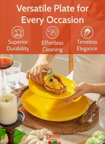 Image of Sweese 151.002 Porcelain Dessert Salad Plates - 7.8 Inch - Set of 6, Hot Assorted Colors
