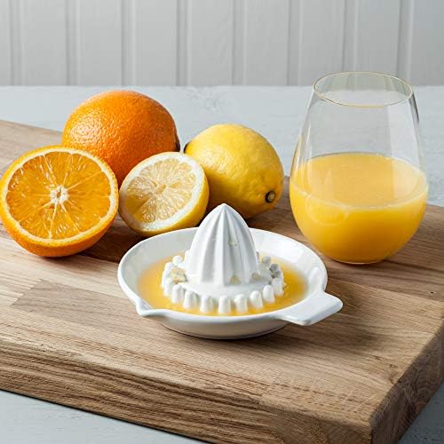 WM Bartleet & Sons 1750 T360 Traditional Porcelain Classic Citrus Juicer/Reamer 16x14cm-White, White