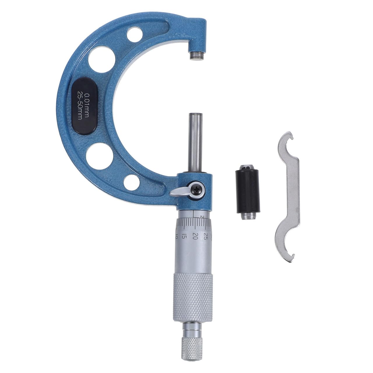 BESTOYARD Micrómetro Exterior de Acero Inoxidable 25-50 Mm Graduación de 0,01 Mm Herramienta de Medición Portátil de Alta Precisión para Inspecciones de Control de Calidad
