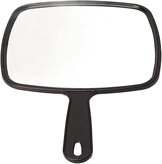 Handle Mirror Hand Mirror, Mirror Handheld Mirror Hairdressing Mirror Handle Mirror Quadrate High Definition Makeup Handheld Mirror Anti Slip Handle Design Hand Mirror with