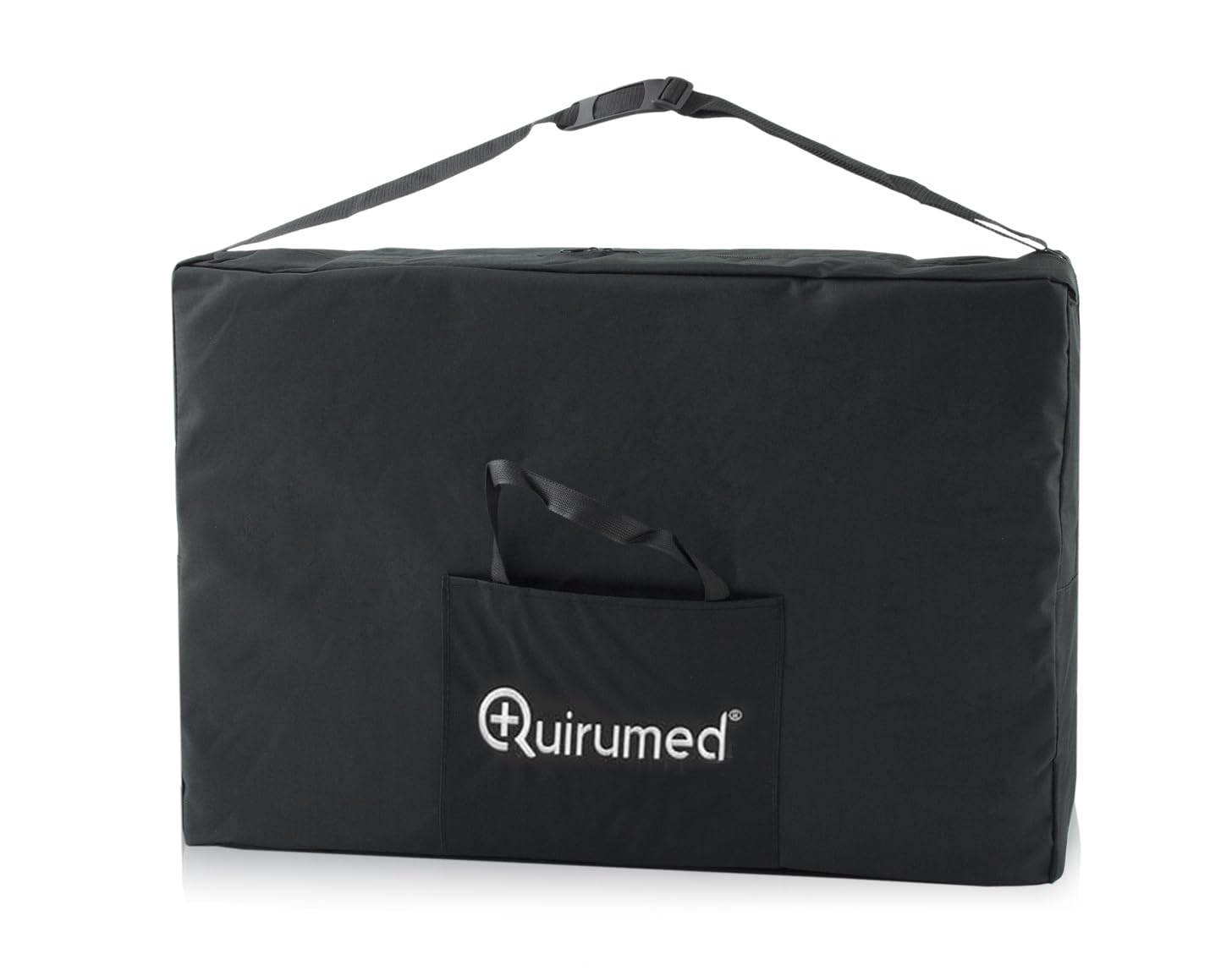 QUIRUMED Mochila de transporte para camillas de masaje plegables, 17 x 93 x 63 cm, Nylon, Color negro, Asa regulable, bolsillo frontal