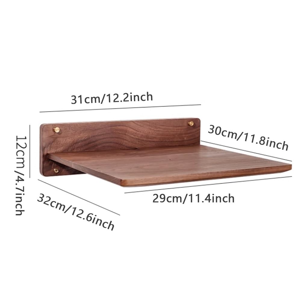 Estante Flotante de Madera para proyector, para Montaje en Pared, para DVD, decodificador de Cable, Consolas de Juegos, Router, Altavoces y decoración (Haya, 31 x 32 x 12 cm)