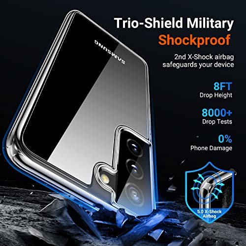 𝑻𝙊𝙍𝙍𝘼𝙎 Diamond Clear Samsung Galaxy S22 Case [Never Yellowing] [Military Grade Anti-Drop] Galaxy S22 Case, Hard Pc Back & Flexible Bumper Shockproof Phone Case For Samsung S22, Crystal Clear #TOP2