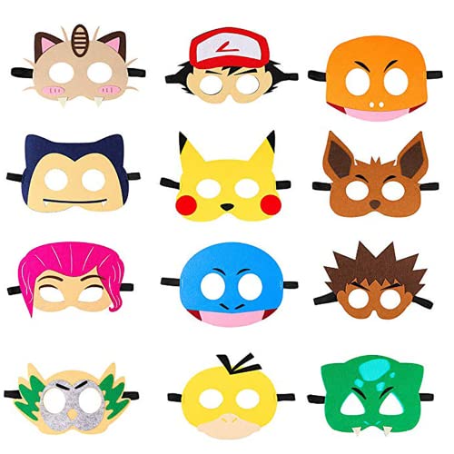 Lot de 12 masques de cosplay, masque pour les yeux, masque de fête pour enfants, masque pour enfants, mascarade, Halloween, Noël, anniversaire Cover