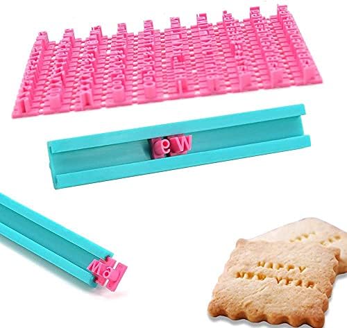 Skystuff 150PCS Alphabet Cookie Stamp Set, Including Letters Lower & Upper Case, Numbers and Punctuation Stamps for Decorating Cookies, Cake, Fondant, Baking Tool