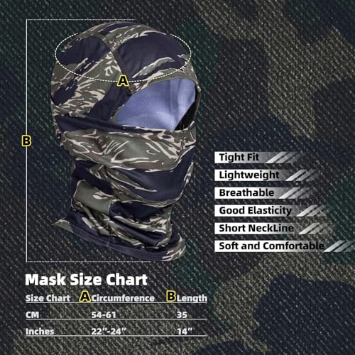 Image of Camo Balaclava Face Mask for Man and Women-Hunting,Skiing,Motorcycle Windproof,UV Protection&Military Training