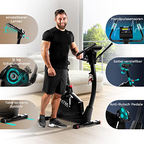 AsVIVA Heimtrainer & Ergometer H22 Pro Bluetooth in Schwarz I Hometrainer mit Magnetmotor & Pulsmessung I mit… – Bild 4