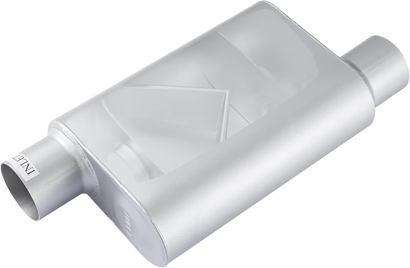 Silencioso de escapamento ELSHINE oval com entrada e saída deslocadas de 6,35 cm – 1 unidade