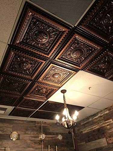 La Scala-Faux Tin Ceiling Tile - Antique Copper 25-Pack #TOP2