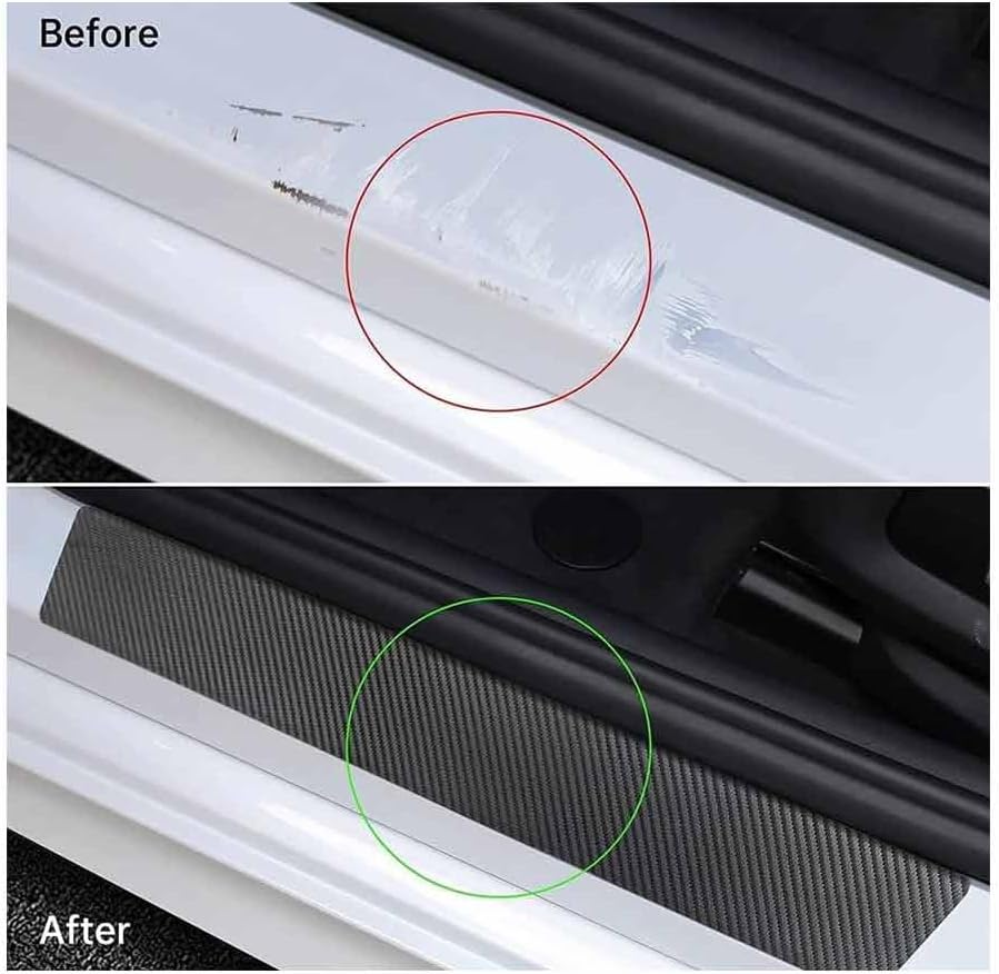 4PCS Car Door Sill Protector for Dodge Dorango 2014-2023, Anti-Scratch Threshold Guards Entry Edge Protection Welcome Pedals Decorative Accessories