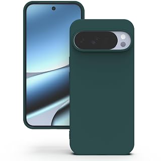 YATWIN Silicone Back Case for Google Pixel 10 Pro XL, Soft-Touch, Shockproof Phone Back Cover for Google Pixel 10 Pro XL - Dark Green