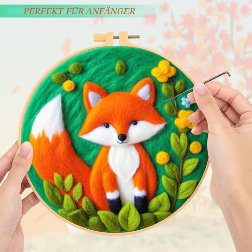 JSRQT Nadelfilz-Set mit Fuchs-Motiv – Komplettes Starterkit für Anfänger und Erwachsene – Bild 6