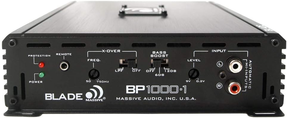 Monobloque para coche Massive Audio BP1000.1 V2 Blade Series Amplifier, front control panel
