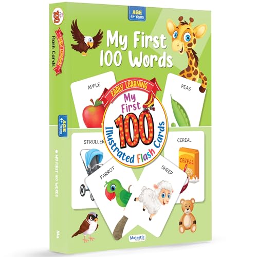 Image of THE BOOK TREE My First 100 Words Educational Flash Cards | Early Learning Illustrated Cards for Kids Language Skills| Ideal for Teaching First Words | Fun & Educational Gift for Ages 2+