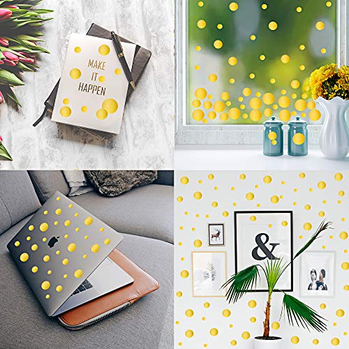Buiory 320Pcs Removable Diy Gold Metallic Feel Dots Wall Decals Vinyl Polka Circle Wall Sticker Peel And Stick Art Decor Murals For Children Baby Room Girls Bedroom Nursery Weeding Teens Playroom Classroom Door (General Dot) #TOP6