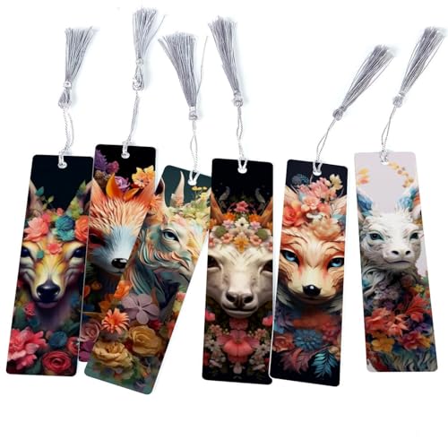 Marque-pages à motif floral d'animaux : le coffret de 6 pièces idéal pour offrir aux lecteurs