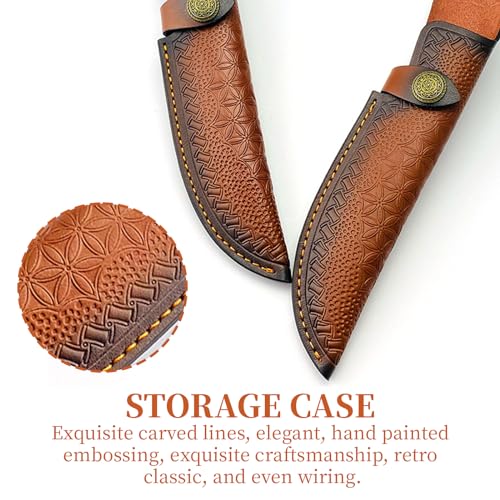 YHZNAGEM Fixed Blade Messer Scheide, Leder Messertasche für Gürtel, Messerscheide für die Jagd, Freizeit Küche Gerade Cuttermesser Tasche Holster